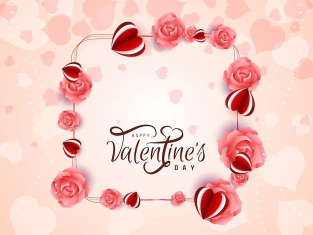 Stylish happy valentines day celebration decorative background vector