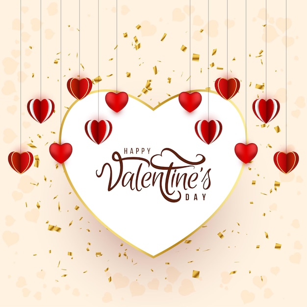 Free vector stylish happy valentines day celebration decorative background