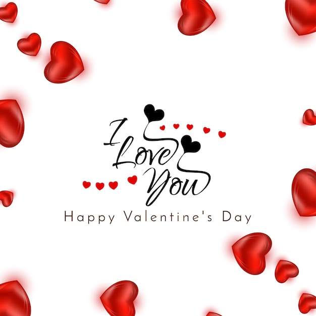Стильный фон дизайна текста празднования Дня Святого Валентина с вектором красных сердец