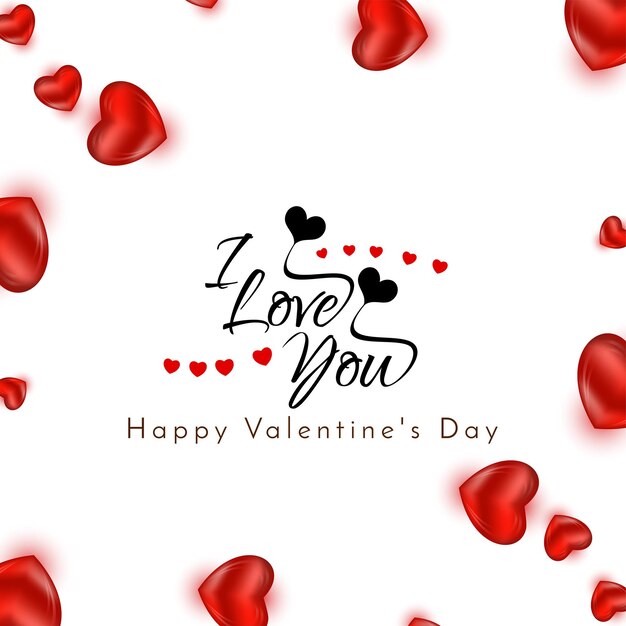 Stylish Happy Valentines day celebration text design background with red hearts vector