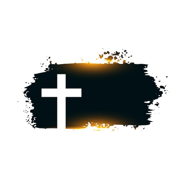 Free vector stylish holy cross sign grungy background with light effect