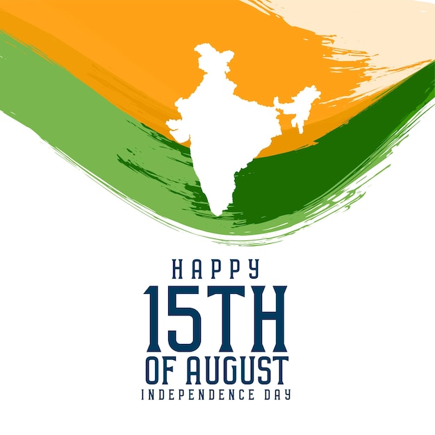 Free vector stylish independence day background with map of india