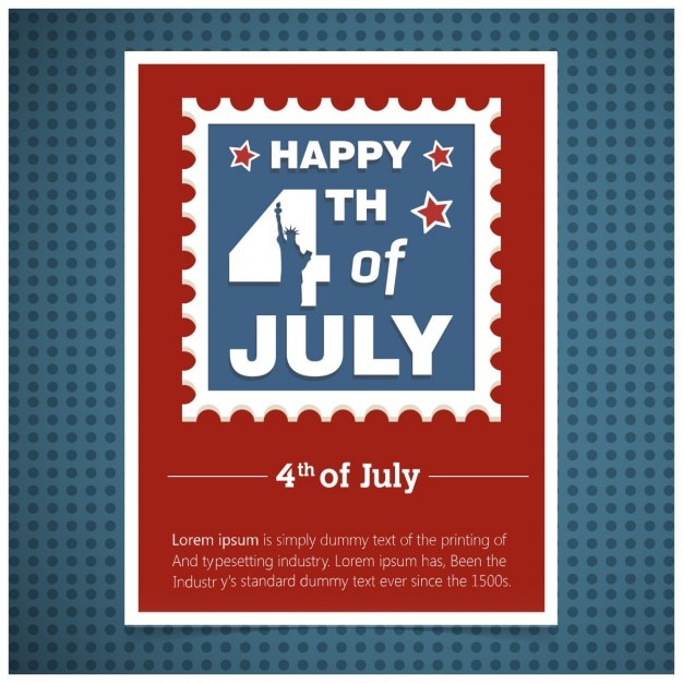 Stylish invitation card for 4th of july