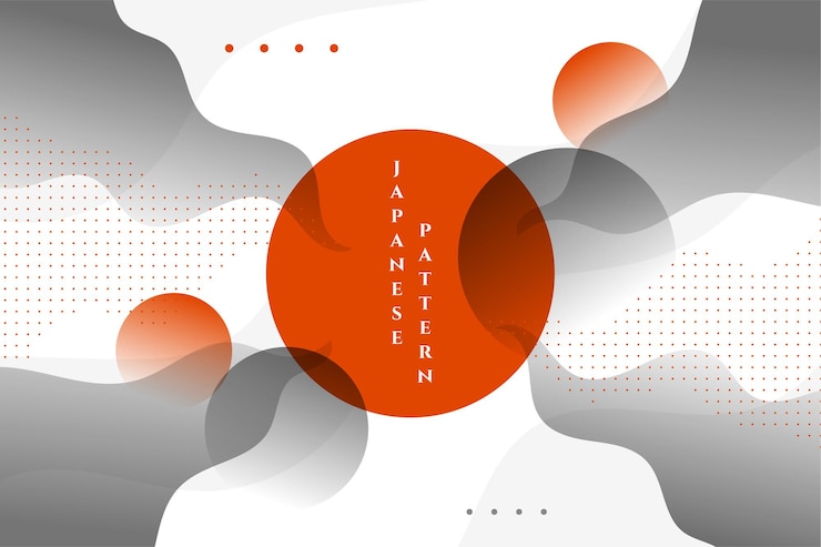 무료 Vector 세련 된 일본 물결 모양의 추상 배경