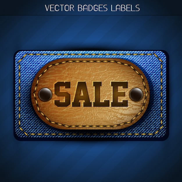 Stylish jeans leather sale label
