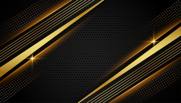 Stylish linear black and golden abstract