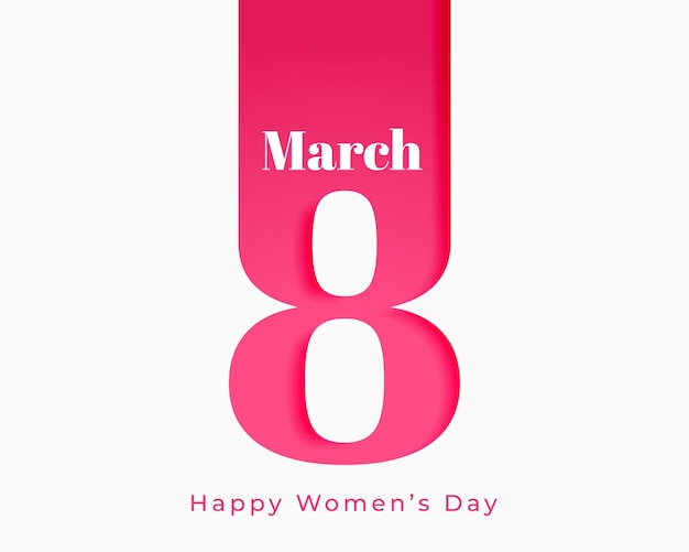 Free vector stylish march 8th international women's day greeting background design