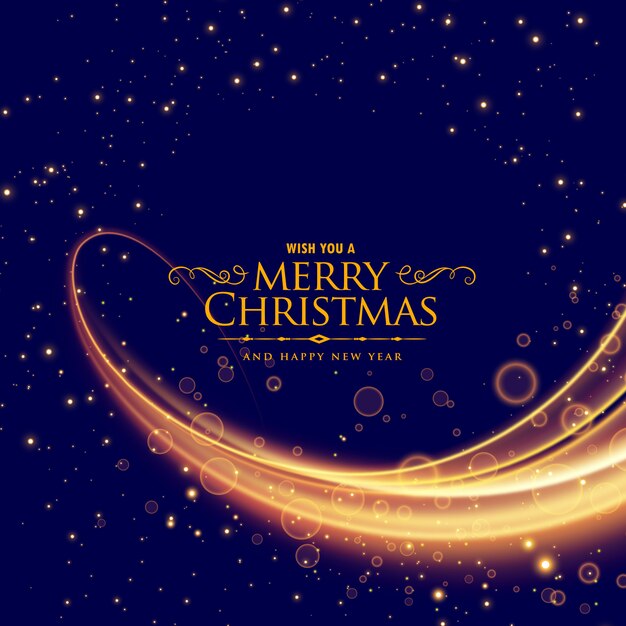 stylish merry christmas background with glowing wave effect