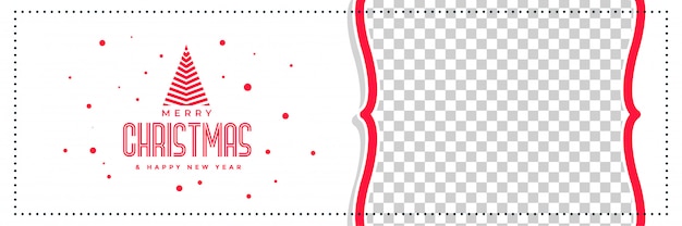 Stylish merry christmas banner with image space