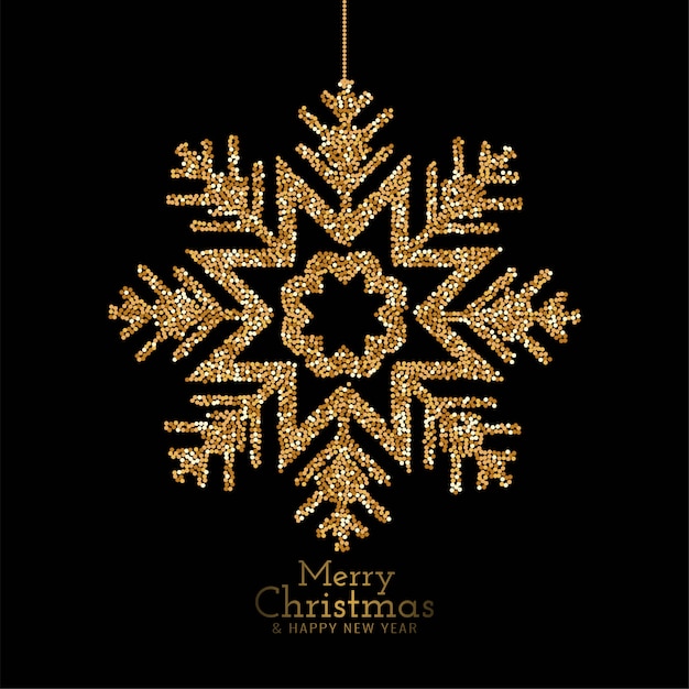 Free vector stylish merry christmas glitter snowflakes