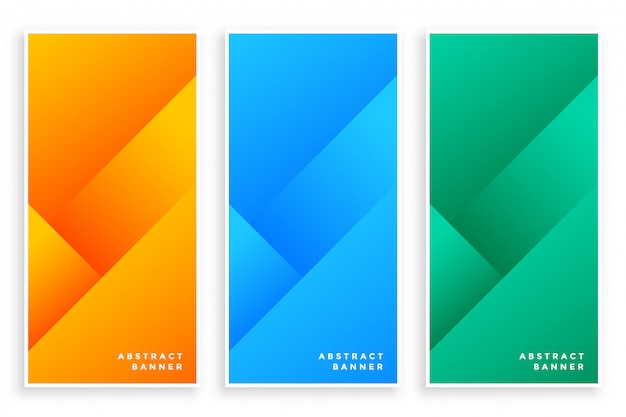 Stylish modern abstract banners set of three