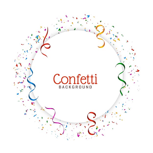 Stylish modern colorful confetti circular frame background