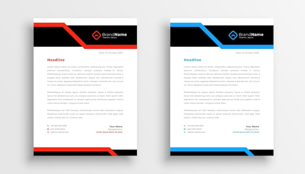 Stylish modern leaflet business letterhead template