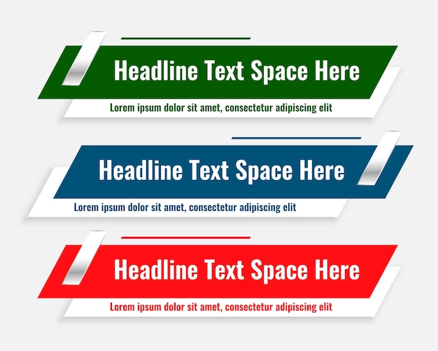 Free vector stylish modern lower third banner template design