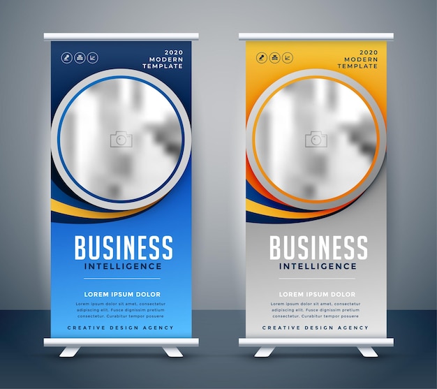 Elegante e moderno roll up standee banner design