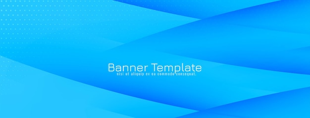 Stylish modern wave style blue business banner template