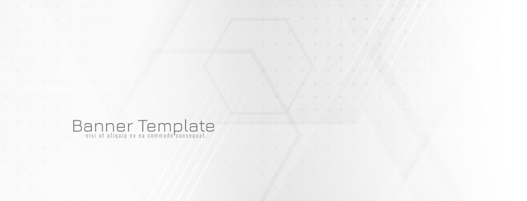 Free Vector stylish modern white color geometric shape banner design