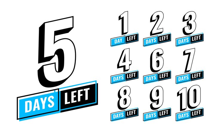 Free Vector stylish number of days left promo template for coming soon deal