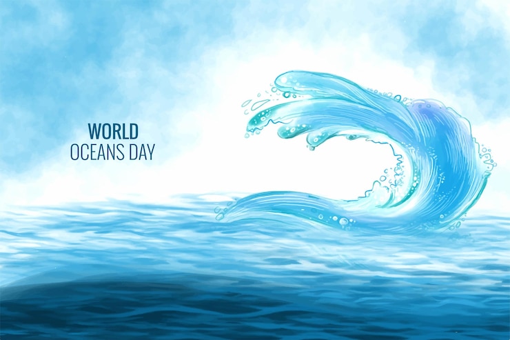 Free Vector stylish ocean sea blue wave background