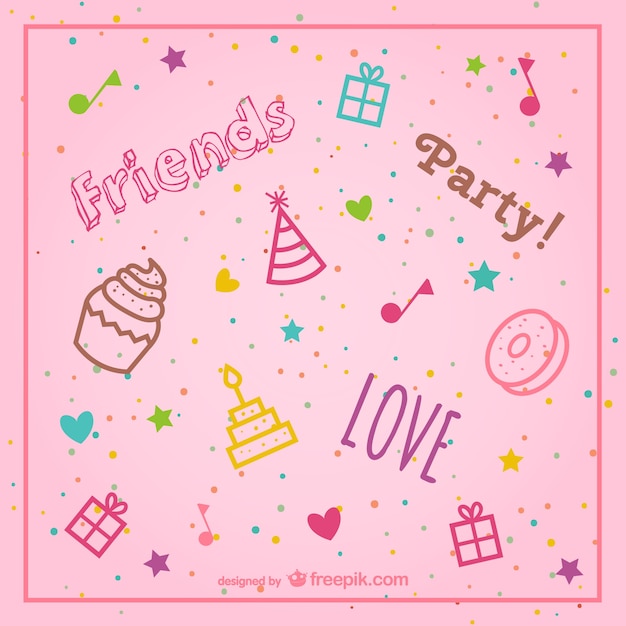 Бесплатное векторное изображение Стильный розовый фон вектор день рождения