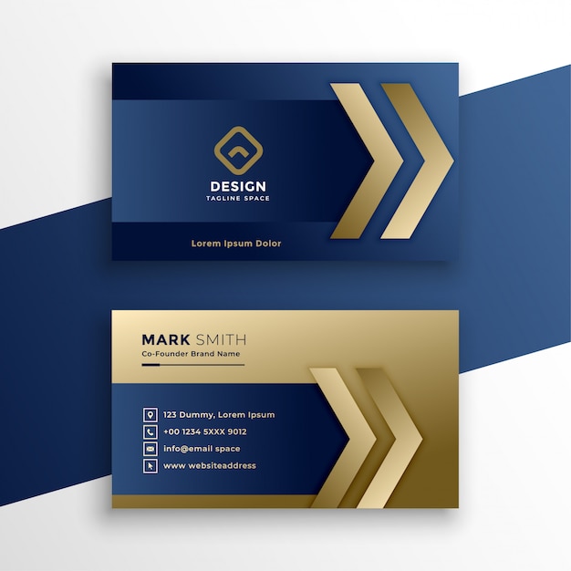 Free vector stylish premium gold business card