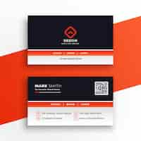 Free vector stylish professional orange business card design