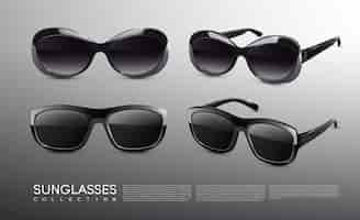Free vector stylish realistic sunglasses collection