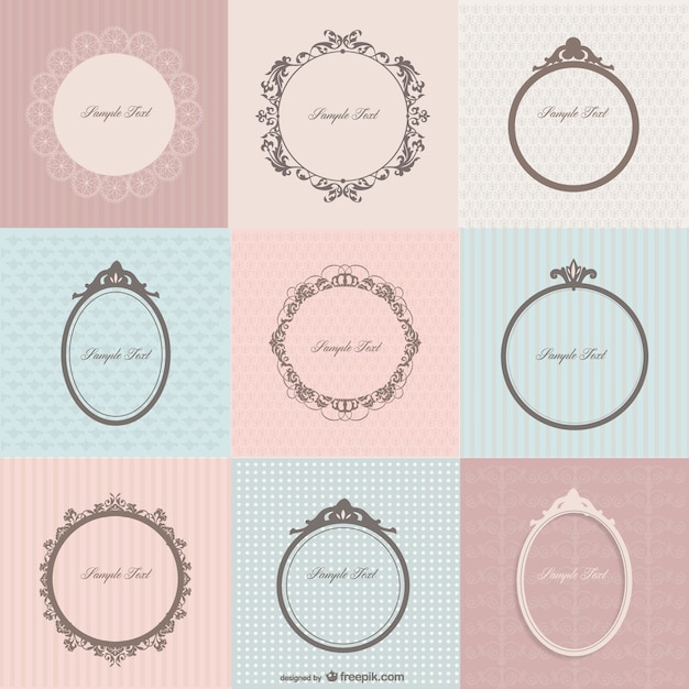 Free vector stylish retro frames