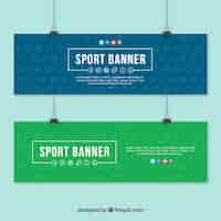 Free vector stylish sport banners set