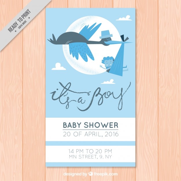 Stylish stock flying with a baby card