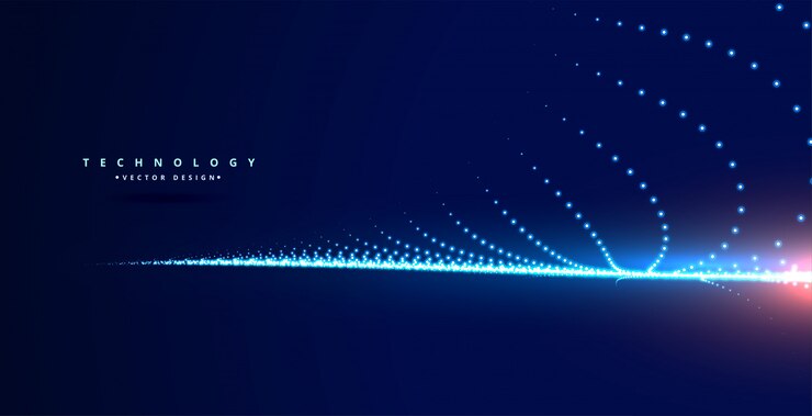 무료 Vector 입자와 세련 된 기술 파란색 배경