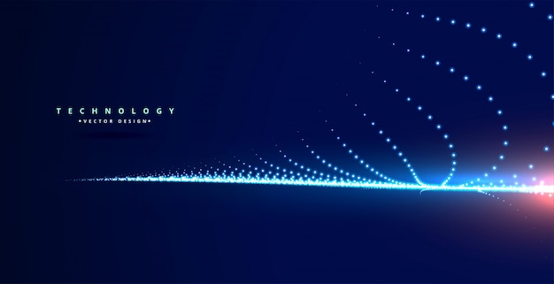 Stylish technology blue background with particles