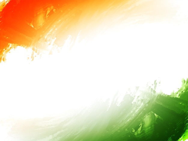 Free vector stylish tricolor indian flag theme watercolor brush stroke design for independence day