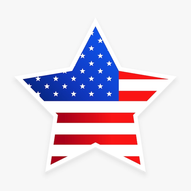 Free vector stylish united states of america flag in star design style on white background