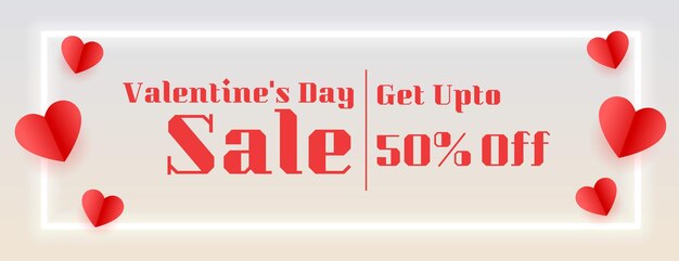 Free vector stylish valentines day offer with half price sale