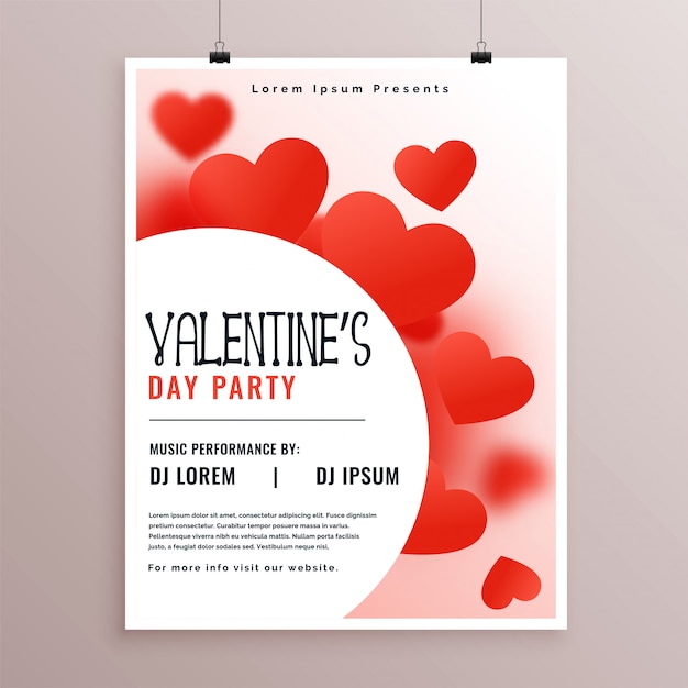 Free vector stylish valentines day party flyer design