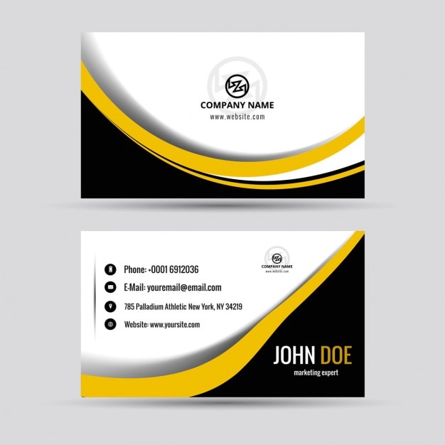 Stylish visiting card with yellow details