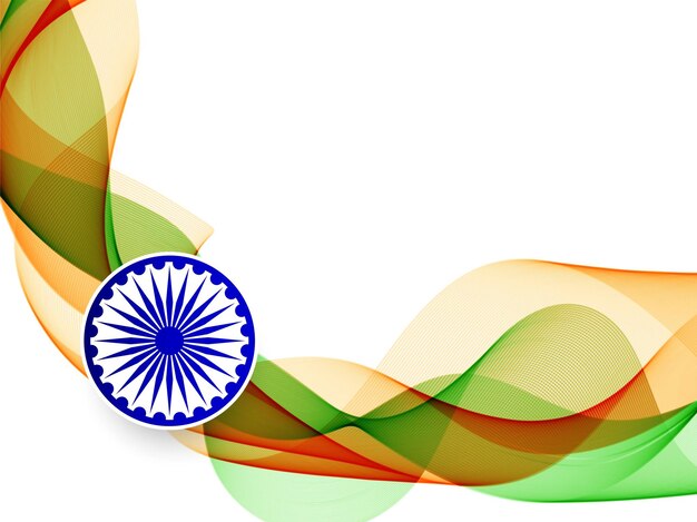 Free vector stylish wave style indian flag theme