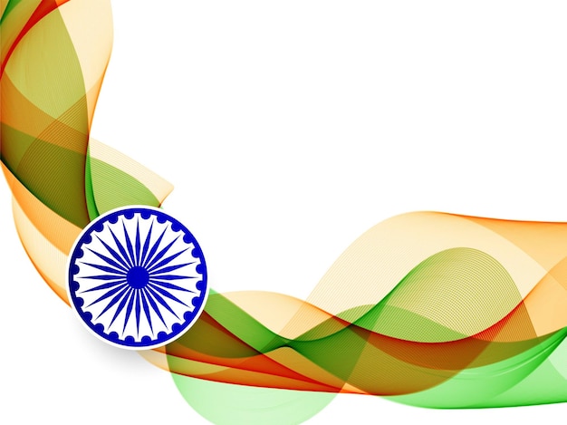 Stylish wave style Indian flag theme