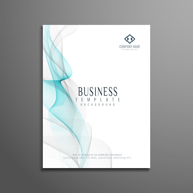 Бесплатное векторное изображение Дизайн стильной волновой бизнес-брошюры