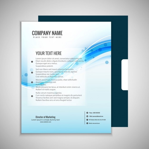 Free vector stylish wavy business brochure