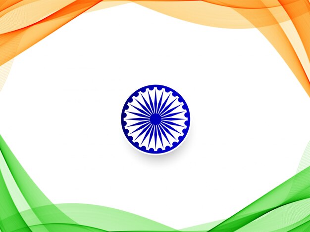 Stylish wavy Indian flag background