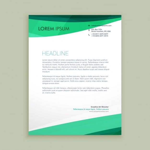 Free vector stylish wavy letterhead design