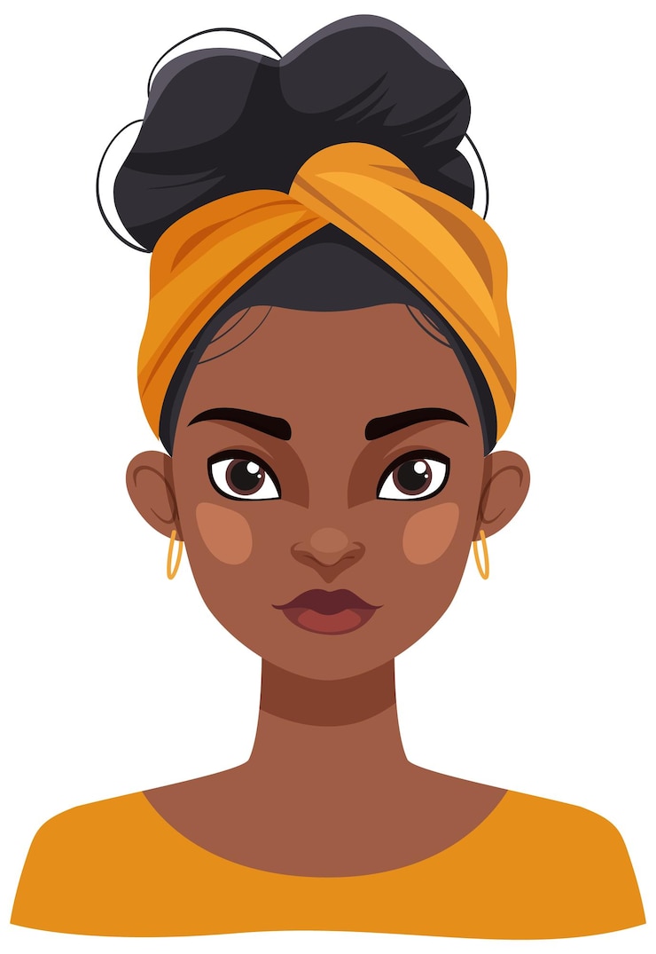 Free Vector stylish woman with headwrap