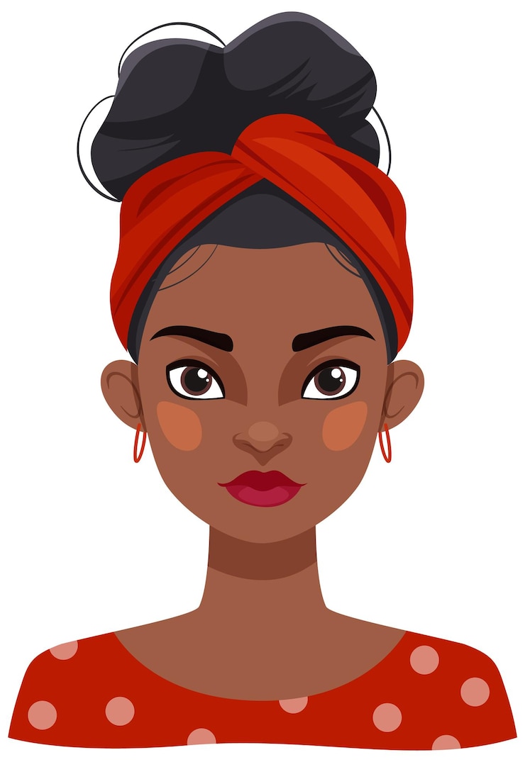 Free Vector stylish woman with red headwrap