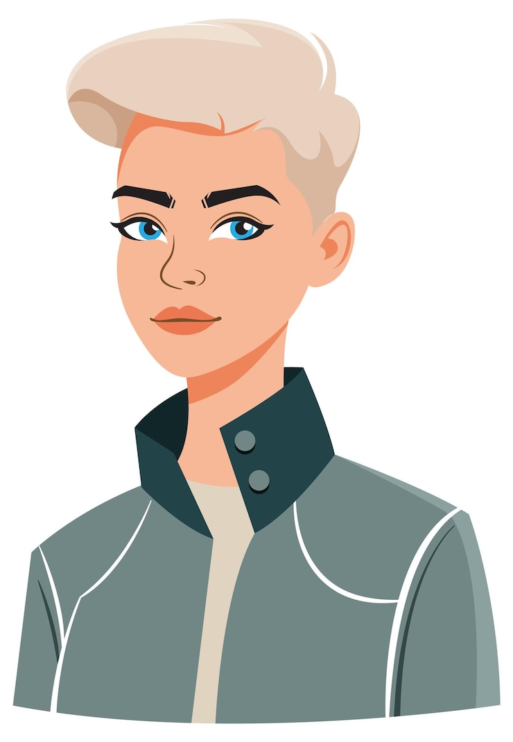 Free Vector stylish woman with short hair