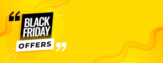 Vettore gratuito l'elegante venerdì nero giallo offre un design di banner