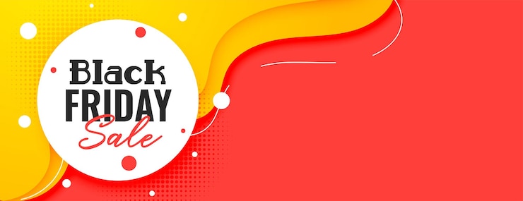 मुफ़्त वेक्टर stylish yellow and red black friday sale memphis style banner