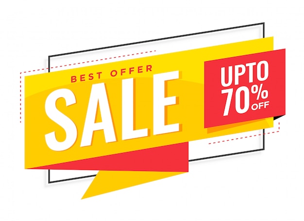 Stylish yellow sale banner design