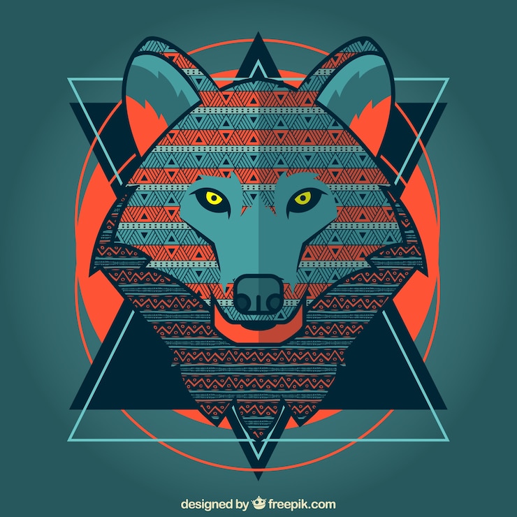 Free Vector stylized wolf